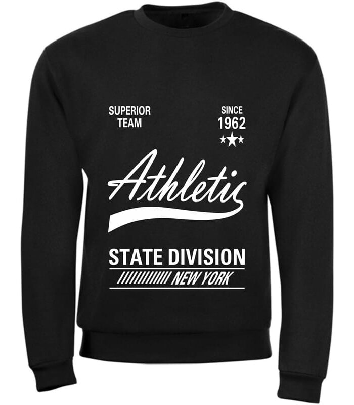 Kids Moda Παιδική Μπλούζα με Χοντρό Φούτερ Λαιμόκοψη ATHLETIC, Μαύρη