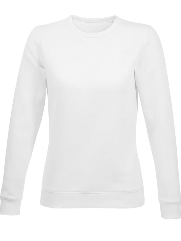 Γυναικεία Μπλούζα με Χοντρό Φούτερ Λαιμόκοψη Λευκό