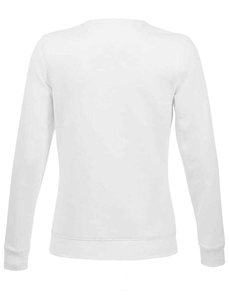 Γυναικεία Μπλούζα με Χοντρό Φούτερ Λαιμόκοψη Λευκό - Image 2