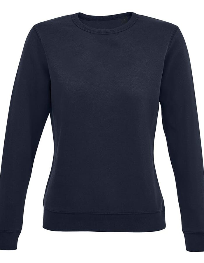 Γυναικεία Μπλούζα με Χοντρό Φούτερ Λαιμόκοψη Μπλέ Μαρέν