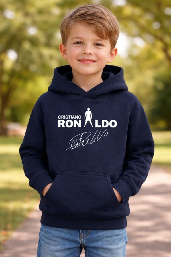 Kids Moda Παιδική Μπλούζα Ronaldo από Χοντρό Φούτερ με Κουκούλα