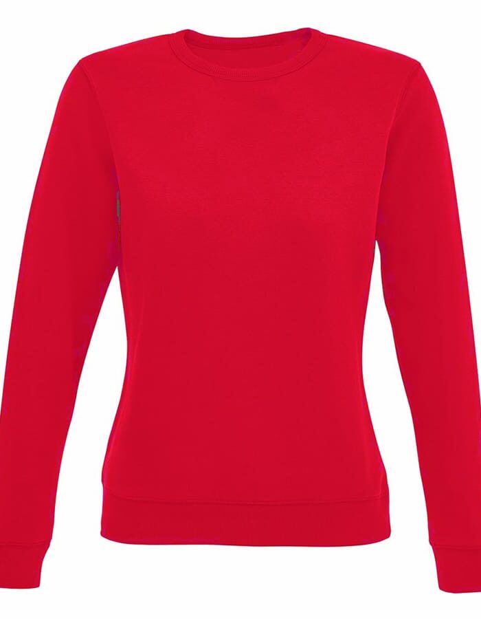 Γυναικεία Μπλούζα με Χοντρό Φούτερ Λαιμόκοψη Κόκκινη