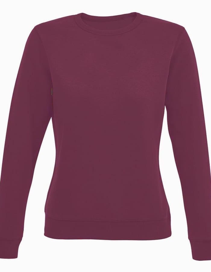 Γυναικεία Μπλούζα με Χοντρό Φούτερ Λαιμόκοψη Μπορντό