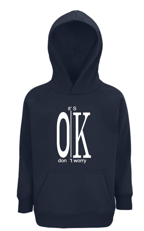 Kids Moda Παιδική Μπλούζα "OK" απο Χοντρό Φούτερ με Κουκούλα Μαρέν