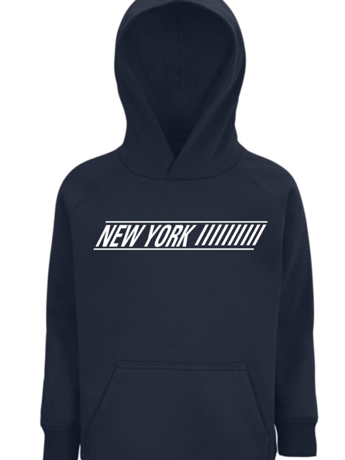 Kids Moda Παιδική Μπλούζα "NEW YORK" απο Χοντρό Φούτερ με Κουκούλα Μαρέν