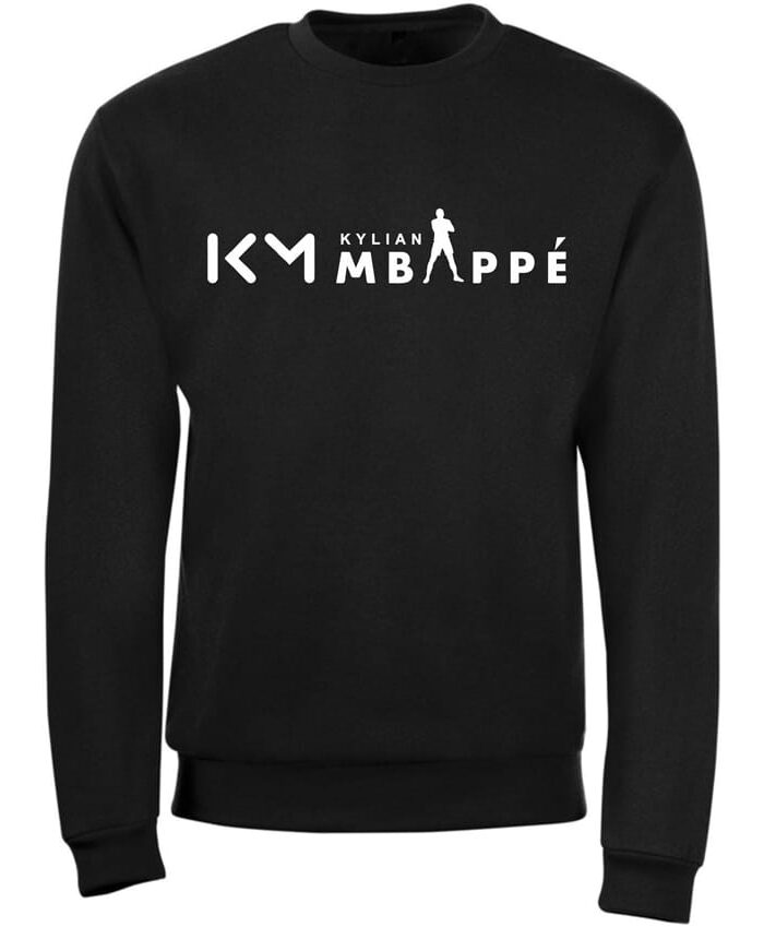 Παιδική Μπλούζα "MBAPPE" με Χοντρό Φούτερ Λαιμόκοψη Μαύρη