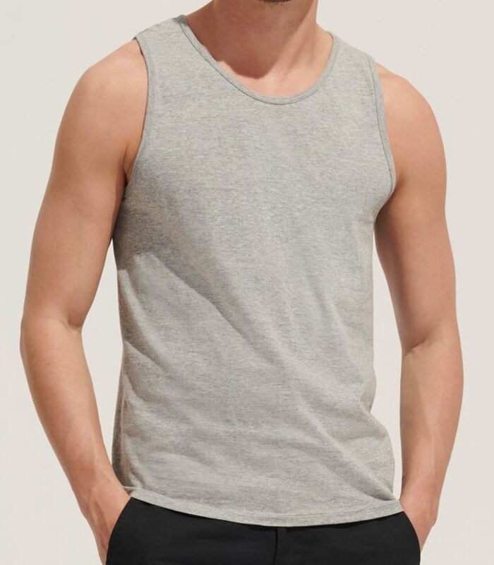 Ανδρική Βαμβακερή Μπλούζα Αμάνικη Γκρί