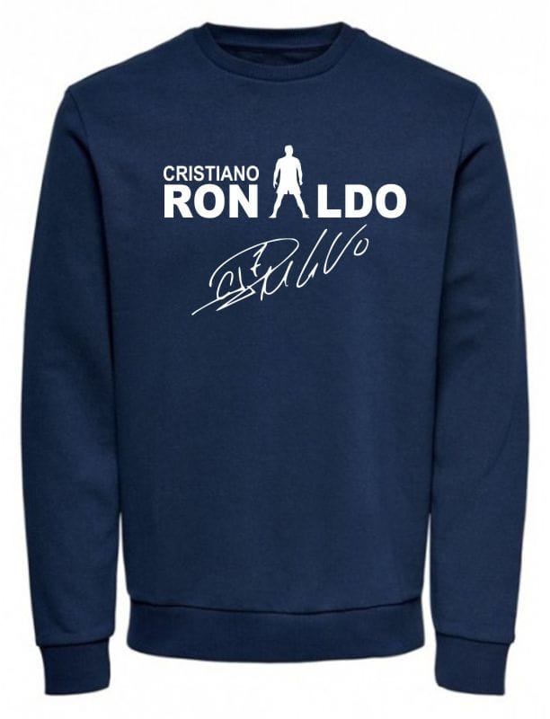 Kids Moda Παιδική Μπλούζα με Χοντρό Φούτερ Λαιμόκοψη "RONALDO" Μπλέ Μαρέν