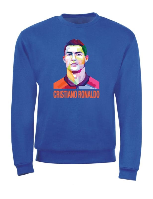 Kids Moda Παιδική Μπλούζα με Χοντρό Φούτερ Λαιμόκοψη "RONALDO" Μπλέ Ρουά