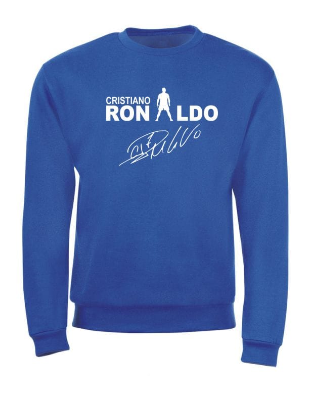 Kids Moda Παιδική Μπλούζα με Χοντρό Φούτερ Λαιμόκοψη "RONALDO" Μπλέ Ρουά